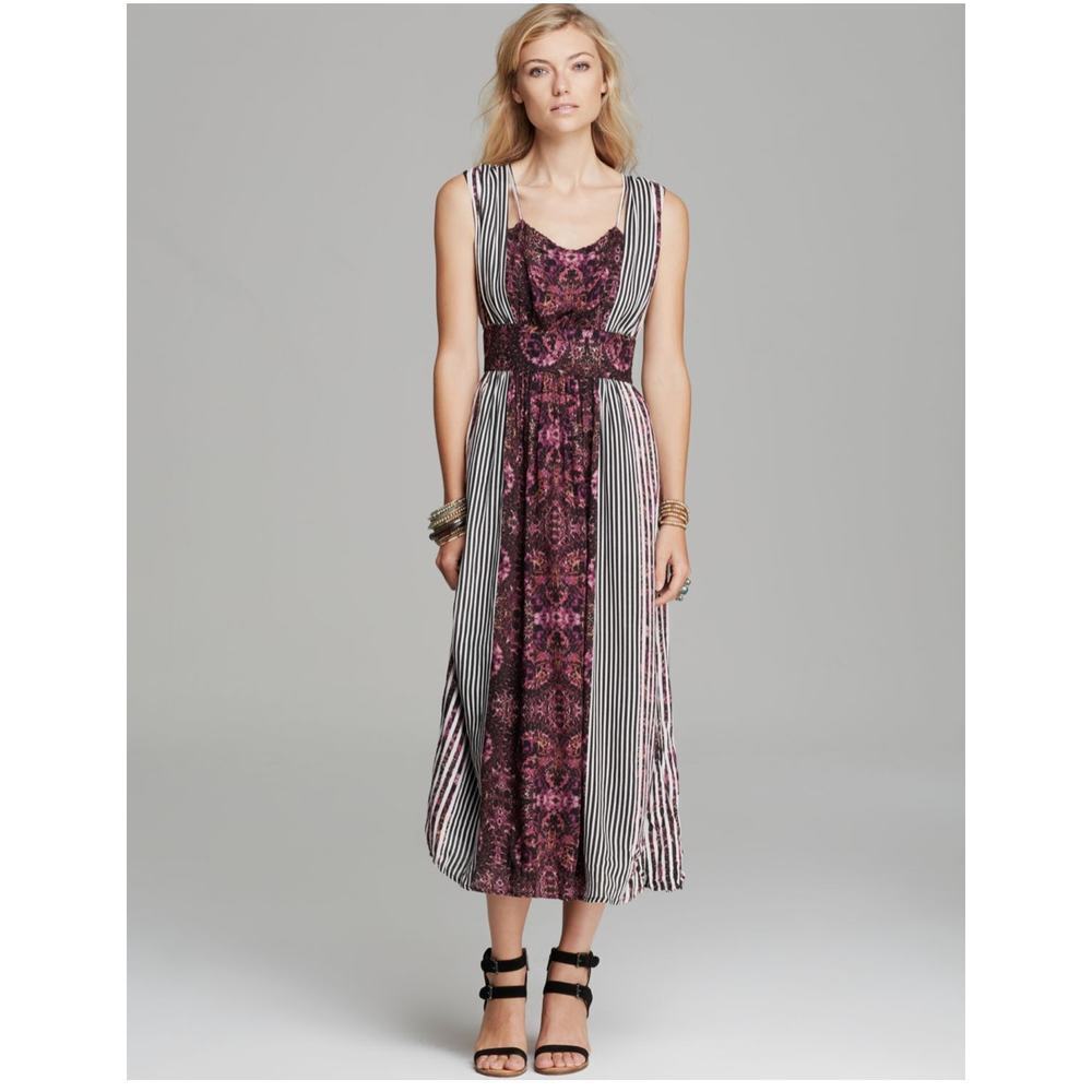 Free People Mayan Temple Mixed Print Dress Size 6
